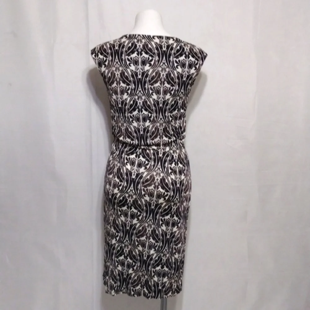 Tory Burch 100% Silk Floral Print Draped Ruched Sleeveless Dress S Elegant Glam